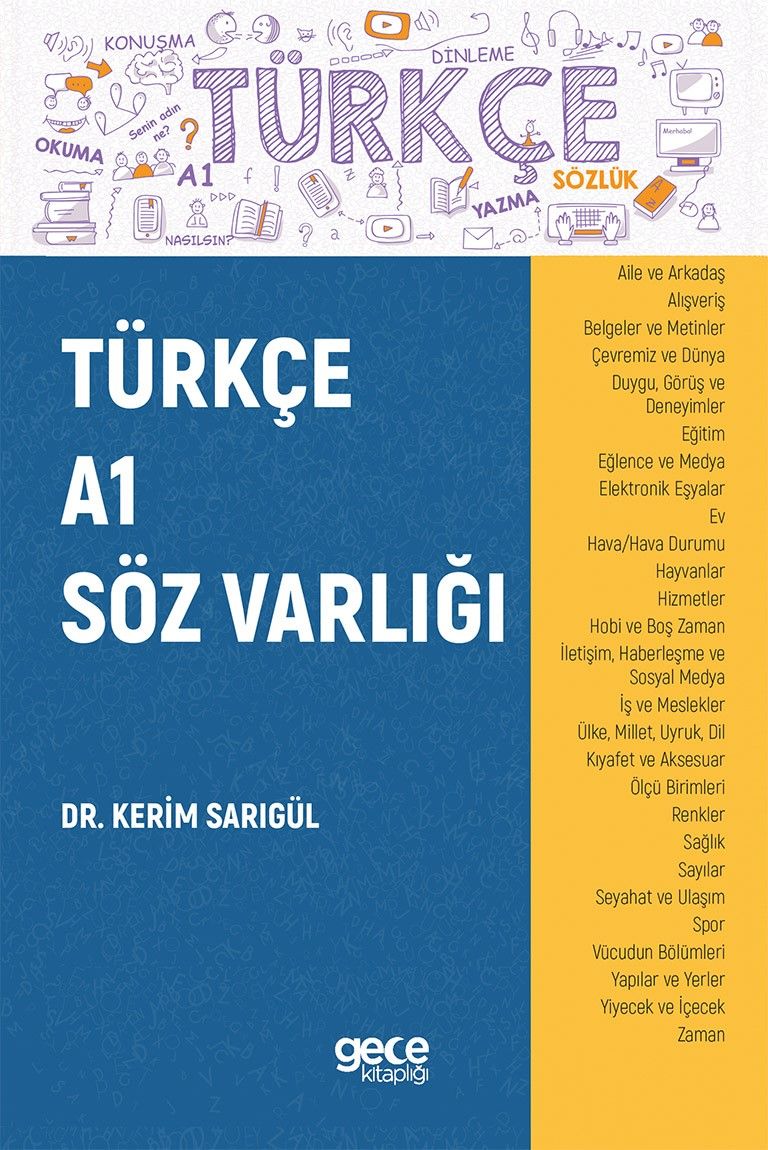 Türkçe A1 Söz Varlığı kitap kapağı