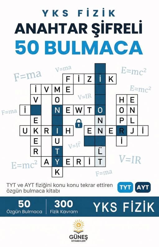YKS Fizik Anahtar Sifreli 50 Bulmaca kitap kapağı